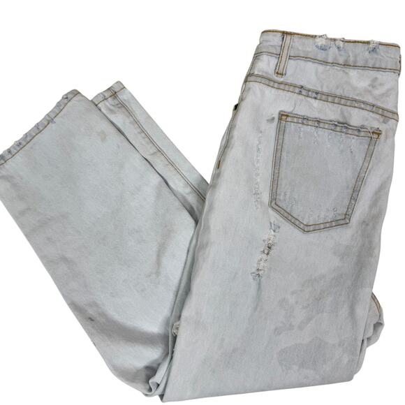 Carmar Emilia High Waist Distressed Light Blue Washed Cropped Jeans Size 28 - Picture 3 of 13